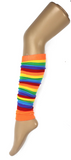 RAINBOW LEG WARMERS Party Costume Fine Stretch Ladies Girls Fancy Dress - Rainbow