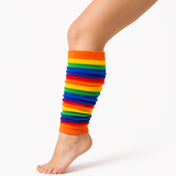 Women's Socks & Hosiery: RAINBOW LEG WARMERS Party Costume Fine Stretch Ladies Girls Fancy Dress - Rainbow