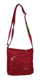 Men's Accessories: FIB Mens Crossbody Bag Shoulder Strap Travel Satchel Wallet Pockets - Burgundy