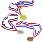 Costumes & Accessories: Set of 3 Gold Silver Bronze Medals Sports Day Awards School Events Olympics Parties