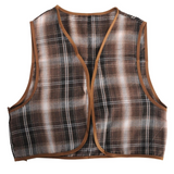 Costumes & Accessories: Childrens Brown Checkered Party Costume Vest Boys Kids Victorian, Cowboy or 1920s Style