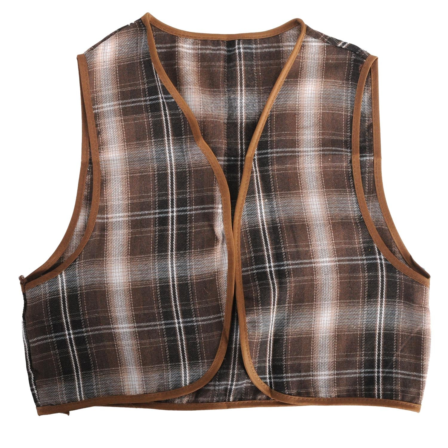 Costumes & Accessories: Childrens Brown Checkered Party Costume Vest Boys Kids Victorian, Cowboy or 1920s Style