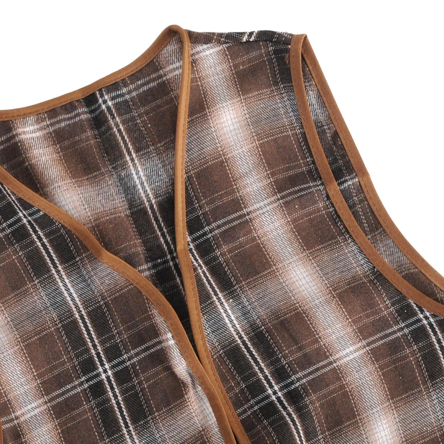 Costumes & Accessories: Childrens Brown Checkered Party Costume Vest Boys Kids Victorian, Cowboy or 1920s Style