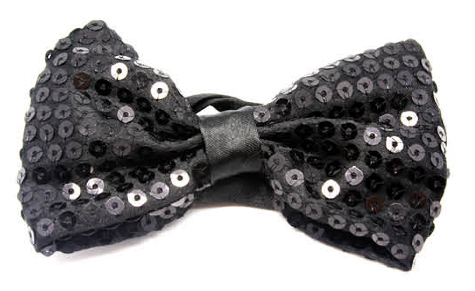 Men's Accessories: GLITTER SEQUIN BOW TIE Costume Fancy Dress Dance Fancy Shiny Party Bowtie - Black
