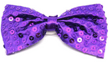 Men's Accessories: GLITTER SEQUIN BOW TIE Costume Fancy Dress Dance Fancy Shiny Party Bowtie - Purple
