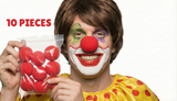 10x Soft CLOWN NOSES Costume Circus Halloween Spongy Fancy Fun Silly in Red
