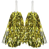Yellow Metallic Cheerleading Pom Poms – Set of 12 with Easy-Grip Handles Australia Day