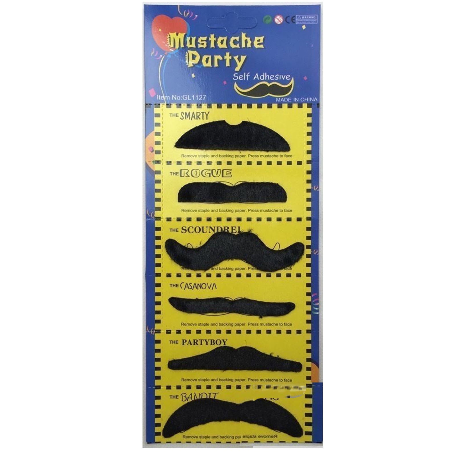Costumes & Accessories: PARTY MOUSTACHE 70s Fake Mustache Costume Fancy Dress Props Halloween Adhesive