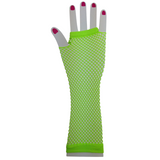 Costumes & Accessories: Long Elbow Length Fishnet Gloves Fingerless 70s 80s Womens Costume Party Dance in Fluro Green