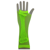 Costumes & Accessories: Long Elbow Length Fishnet Gloves Fingerless 70s 80s Womens Costume Party Dance in Fluro Green
