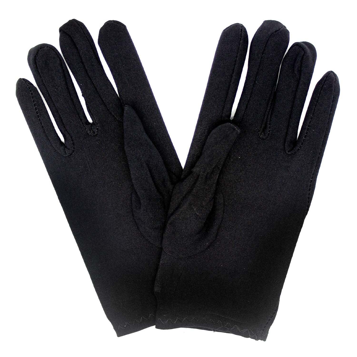 Costumes & Accessories: Ladies SHORT GLOVES Costume Party Wedding Bridal Fancy Dress Prom Stretchy - Black - One Size