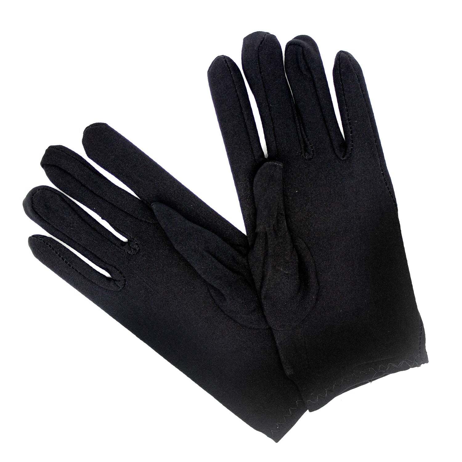 Costumes & Accessories: Ladies SHORT GLOVES Costume Party Wedding Bridal Fancy Dress Prom Stretchy - Black - One Size