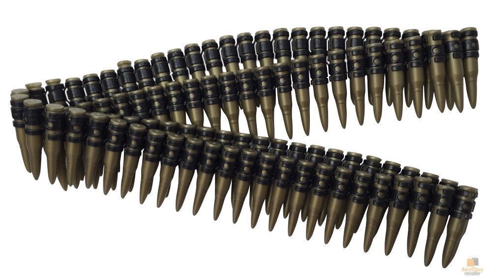 BULLET BELT Plastic Bandolier Costume Party Commando Army Gangster Soldier Ammo Cowboy