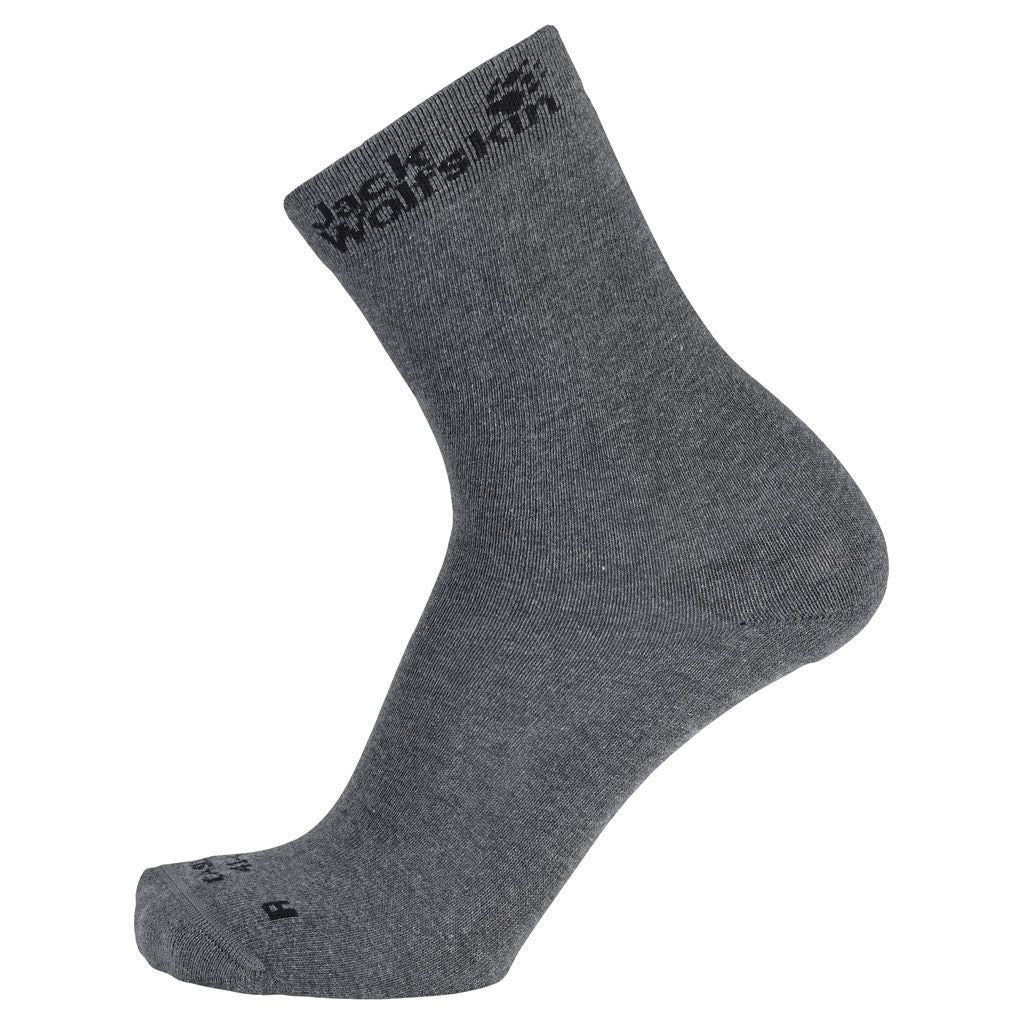 2-Pairs Jack Wolfskin Casual Ankle Socks Classic Cut Organic Cotton - Dark Grey