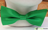 Men's Accessories: Mens BOW TIE Wedding Tuxedo Formal Bestman Necktie Classic Plain Party  - Green