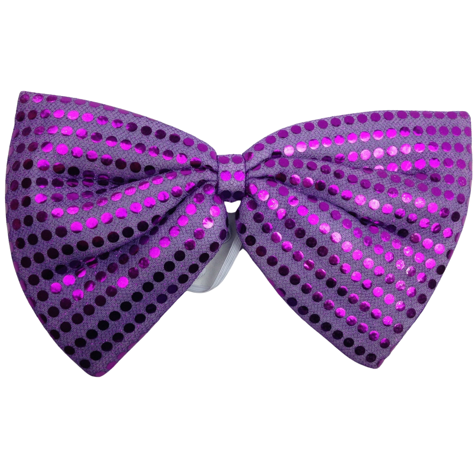 Men's Accessories: LARGE BOW TIE Sequin Polka Dots Bowtie Big King Size Party  Costume - Purple