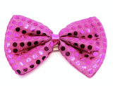 Men's Accessories: SEQUIN BOW TIE Polka Dots Bowtie Party Unisex Costume  13cm x 9cm Clown - Hot Pink