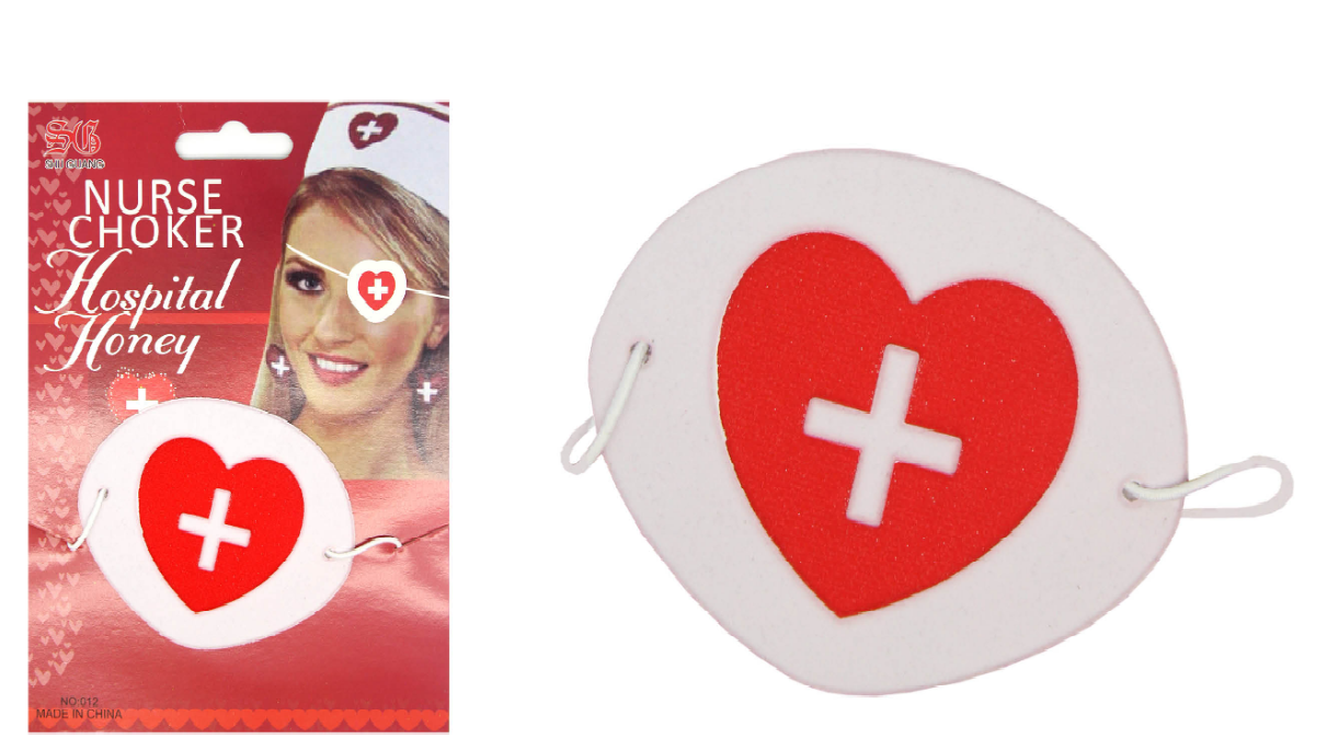 Costumes & Accessories: NURSE EYEPATCH Fancy Dress Hospital Heart Costume Ladies Doctor Party