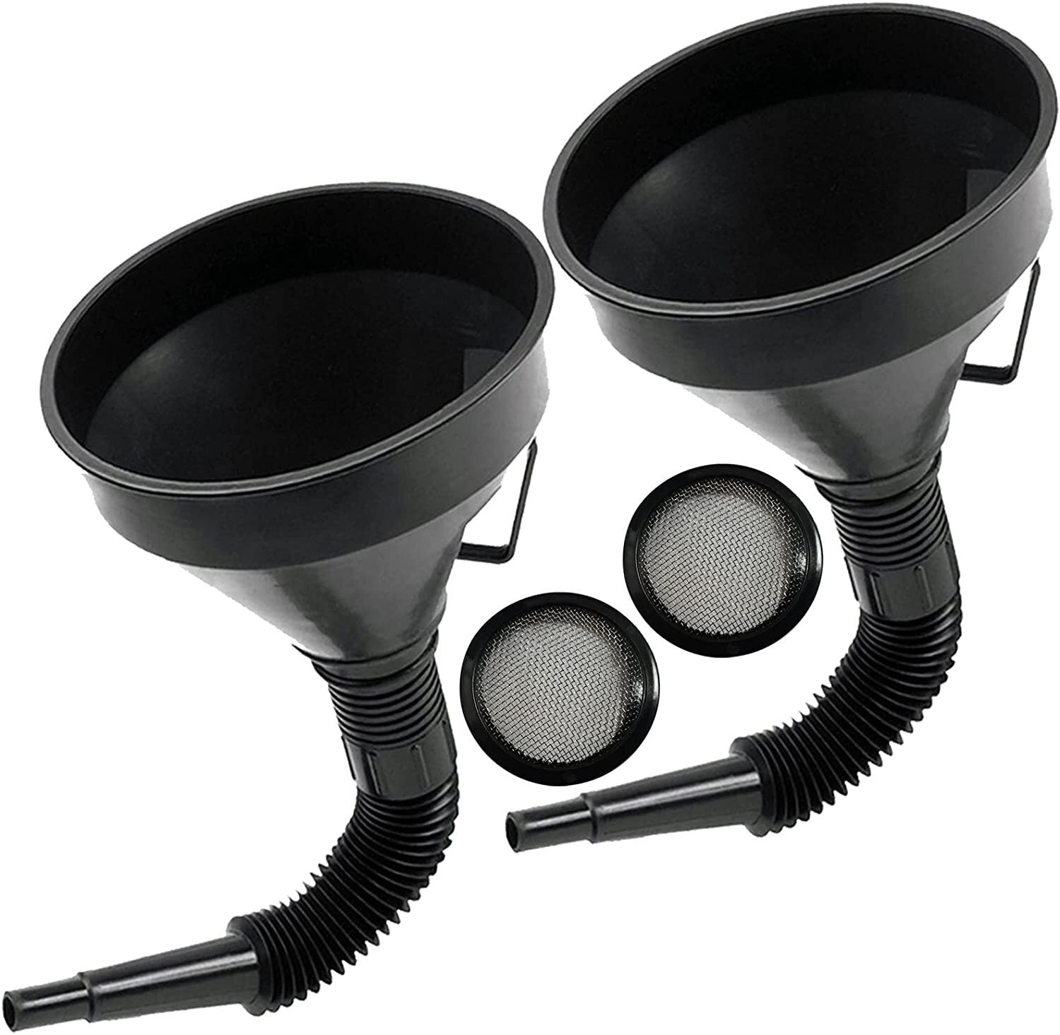 Automotive Repair & Speciality Tools: 2x Car Auto Motorcycle Plastic Flexible Spout Gas Oil Water Fuel Funnel Tool Kit