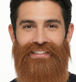 PARTY BEARD Moustache Costume Fancy Dress Mustache Halloween Fake Facial Hair - Brown