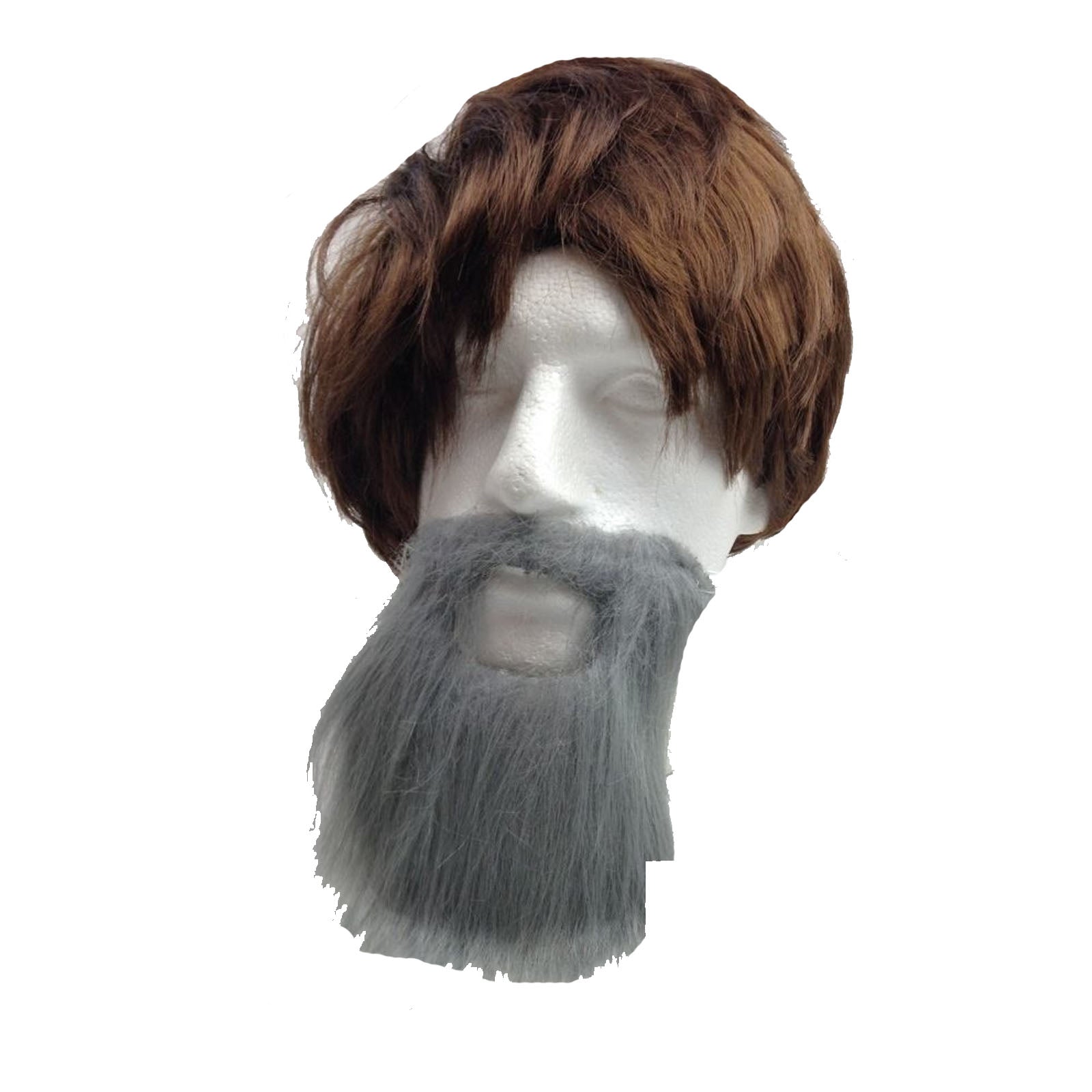 Costumes & Accessories: PARTY BEARD Moustache Costume Fancy Dress Mustache Halloween Fake Facial Hair - Grey