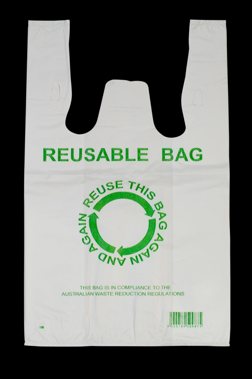 500pcs 33Ã—55cm Eco Design Reusable Plastic Singlet Shopping Bags Grocery Carry Checkout