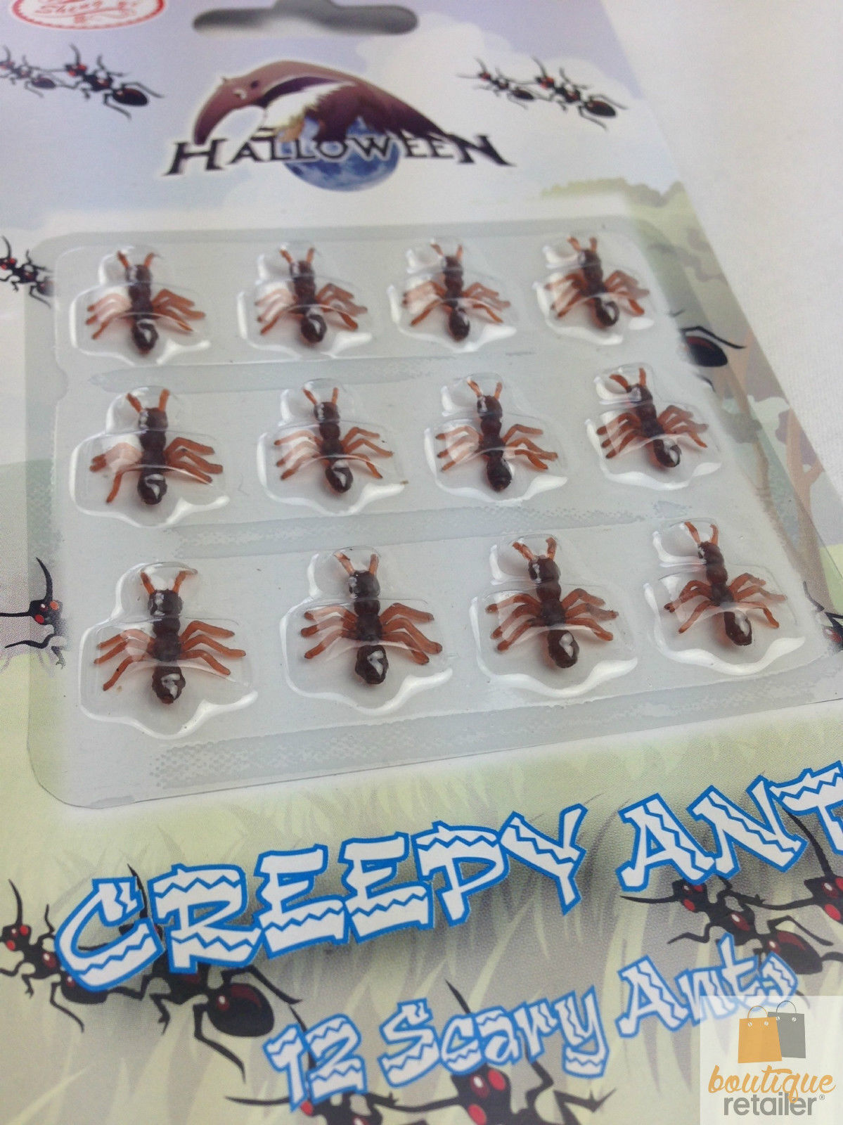 60x MINI FAKE ANTS Trick Halloween Scary Creepy Joke Prank Small Gag Toy Bug