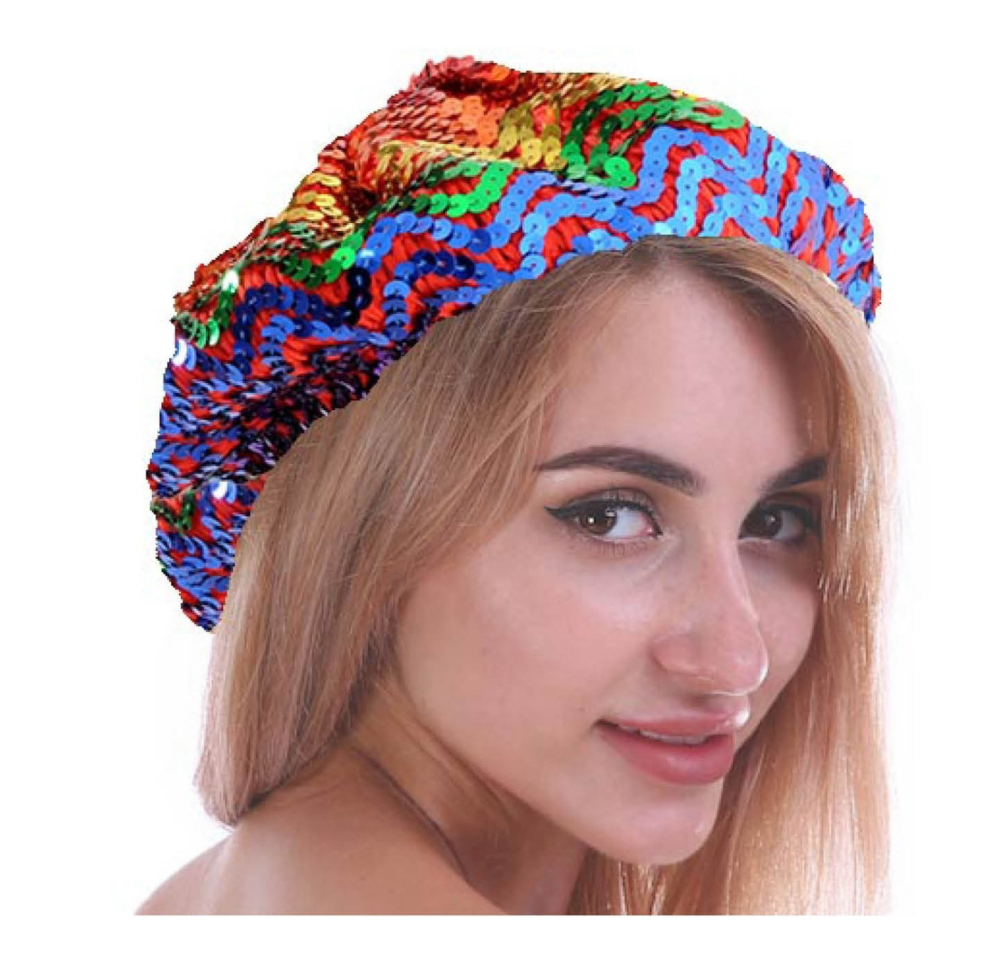 Costumes & Accessories: Rainbow Sequin French Beret Hat Gay LGBTQ Pride