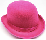 Costumes & Accessories: BOWLER HAT Party Vintage Costume Derby Felt Dance Halloween in Hot Pink