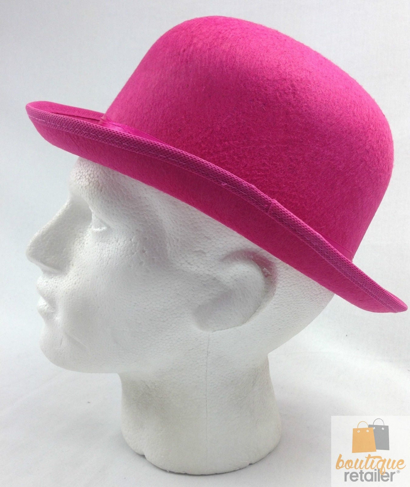 Costumes & Accessories: BOWLER HAT Party Vintage Costume Derby Felt Dance Halloween in Hot Pink