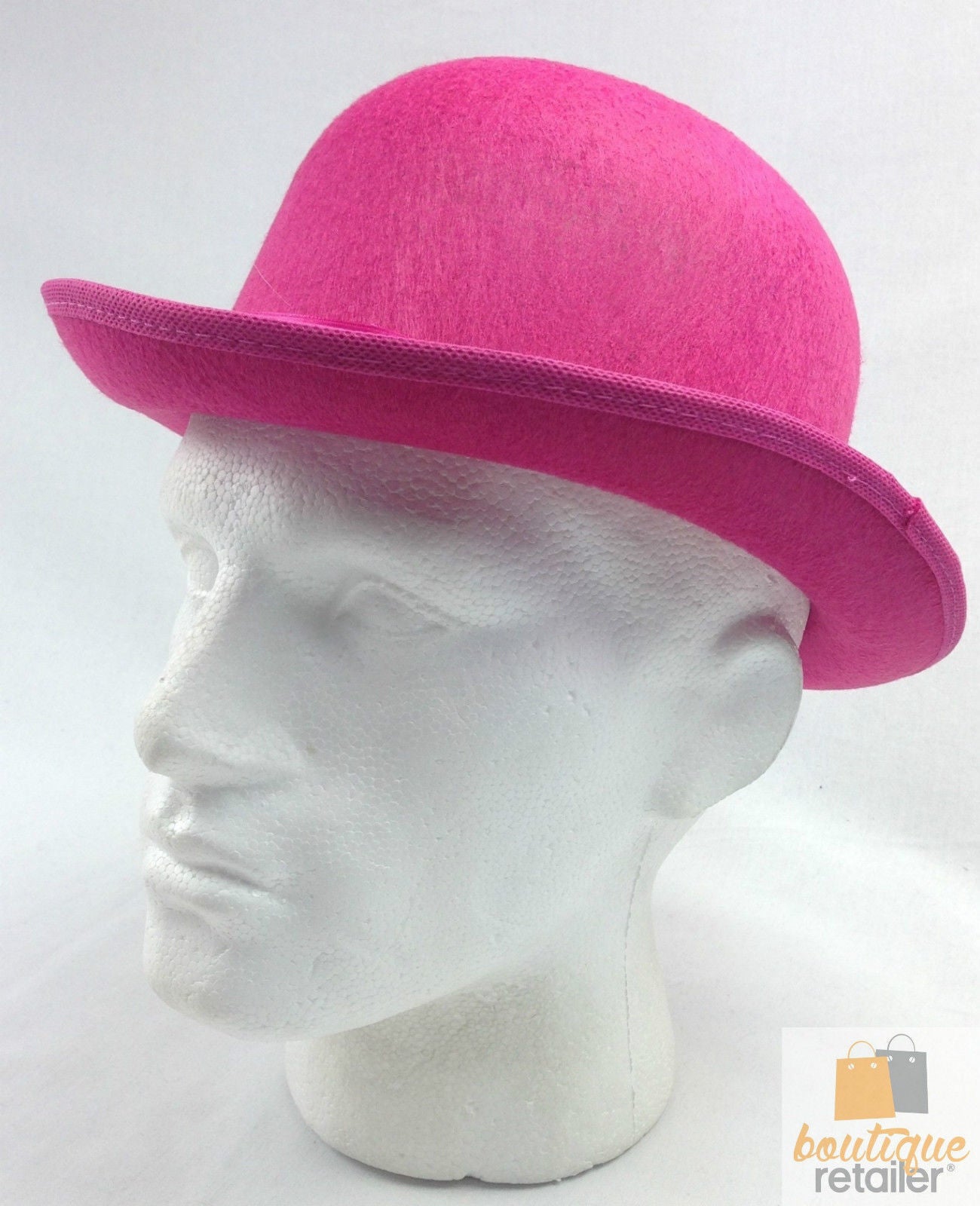 Costumes & Accessories: BOWLER HAT Party Vintage Costume Derby Felt Dance Halloween in Hot Pink
