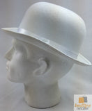 Costumes & Accessories: BOWLER HAT Party Vintage Costume Derby Felt Dance Halloween in White