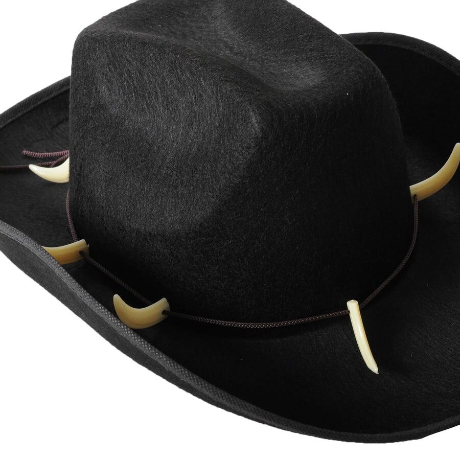 Costumes & Accessories: Crocodile Dundee-Style Black Cowboy Hat  Adjustable Chin Cord for Outback & Western Themes