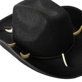 Costumes & Accessories: Crocodile Dundee-Style Black Cowboy Hat  Adjustable Chin Cord for Outback & Western Themes