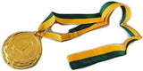 Costumes & Accessories: METAL WINNER GOLD MEDAL 1st Party Favours Sports Day 40cm Ribbon - Green/Gold
