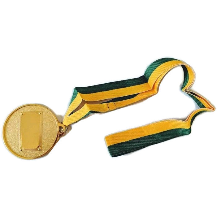 Costumes & Accessories: METAL WINNER GOLD MEDAL 1st Party Favours Sports Day 40cm Ribbon - Green/Gold