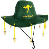 Costumes & Accessories: Australian Cork Hat  Green with Gold Kangaroo Embroidery Aussie Australia Day