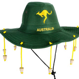 Costumes & Accessories: Australian Cork Hat  Green with Gold Kangaroo Embroidery Aussie Australia Day