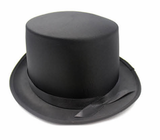 Costumes & Accessories: SATIN TOP HAT Costume Party Cap Fancy Dress Trilby Fedora One Size - Black