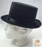 Costumes & Accessories: SATIN TOP HAT Costume Party Cap Fancy Dress Trilby Fedora One Size - Black