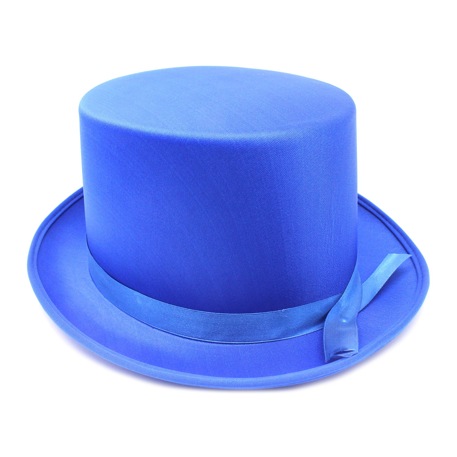 Costumes & Accessories: SATIN TOP HAT Costume Party Cap Fancy Dress Trilby Fedora One Size - Blue