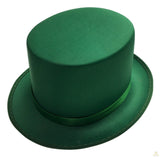 Costumes & Accessories: SATIN TOP HAT Costume Party Cap Fancy Dress Trilby Fedora One Size - Green