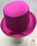 Costumes & Accessories: SATIN TOP HAT Costume Party Cap Fancy Dress Trilby Fedora One Size - Hot Pink