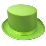 Costumes & Accessories: SATIN TOP HAT Costume Party Cap Fancy Dress Trilby Fedora One Size - Light Green