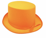 Costumes & Accessories: SATIN TOP HAT Costume Party Cap Fancy Dress Trilby Fedora One Size - Orange