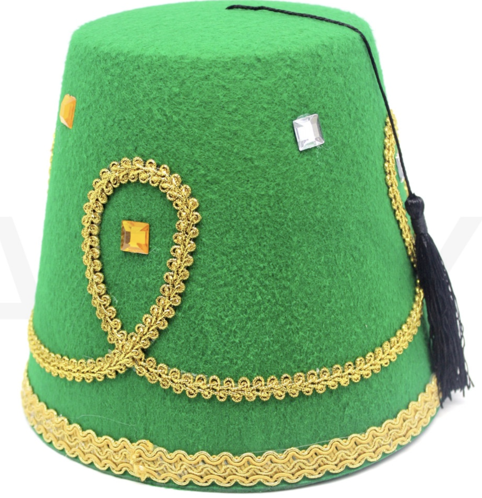 Costumes & Accessories: DELUXE TURKISH HAT Red Green Fez Tarboosh Dress Up Costume Party Moroccan - Green