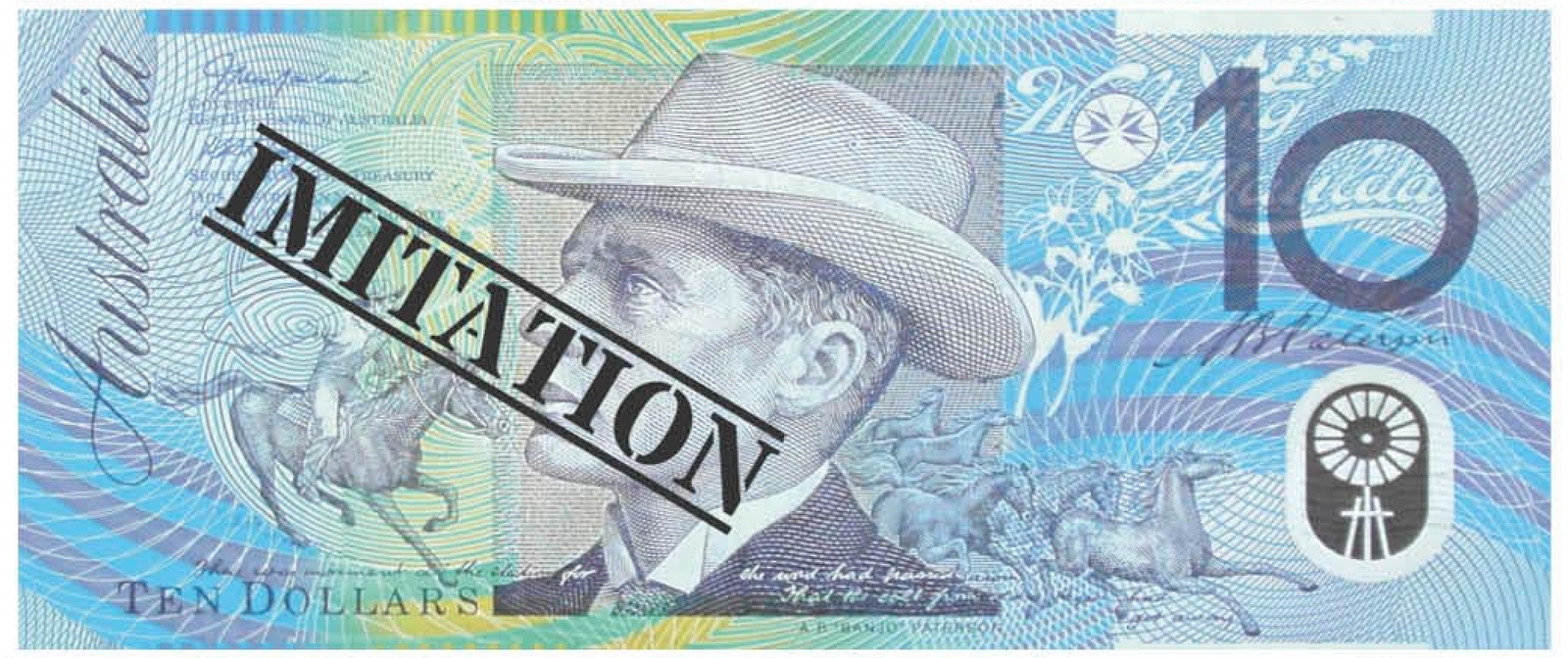 Pretend Play: 10 Dollar Australian Souvenir Note Pad Fake AUD Money - 1 Pack of 50 Sheets