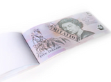 Pretend Play: 5 Dollar Australian Souvenir Note Pad Fake AUD Money - 1 Pack of 50 Sheets