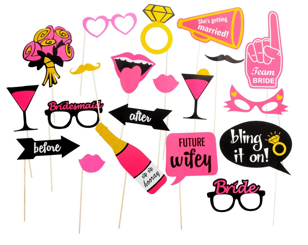 Party Supplies: 20x Bride To Be Photo Booth Props Hens Bridal Party Bachelorette Selfie