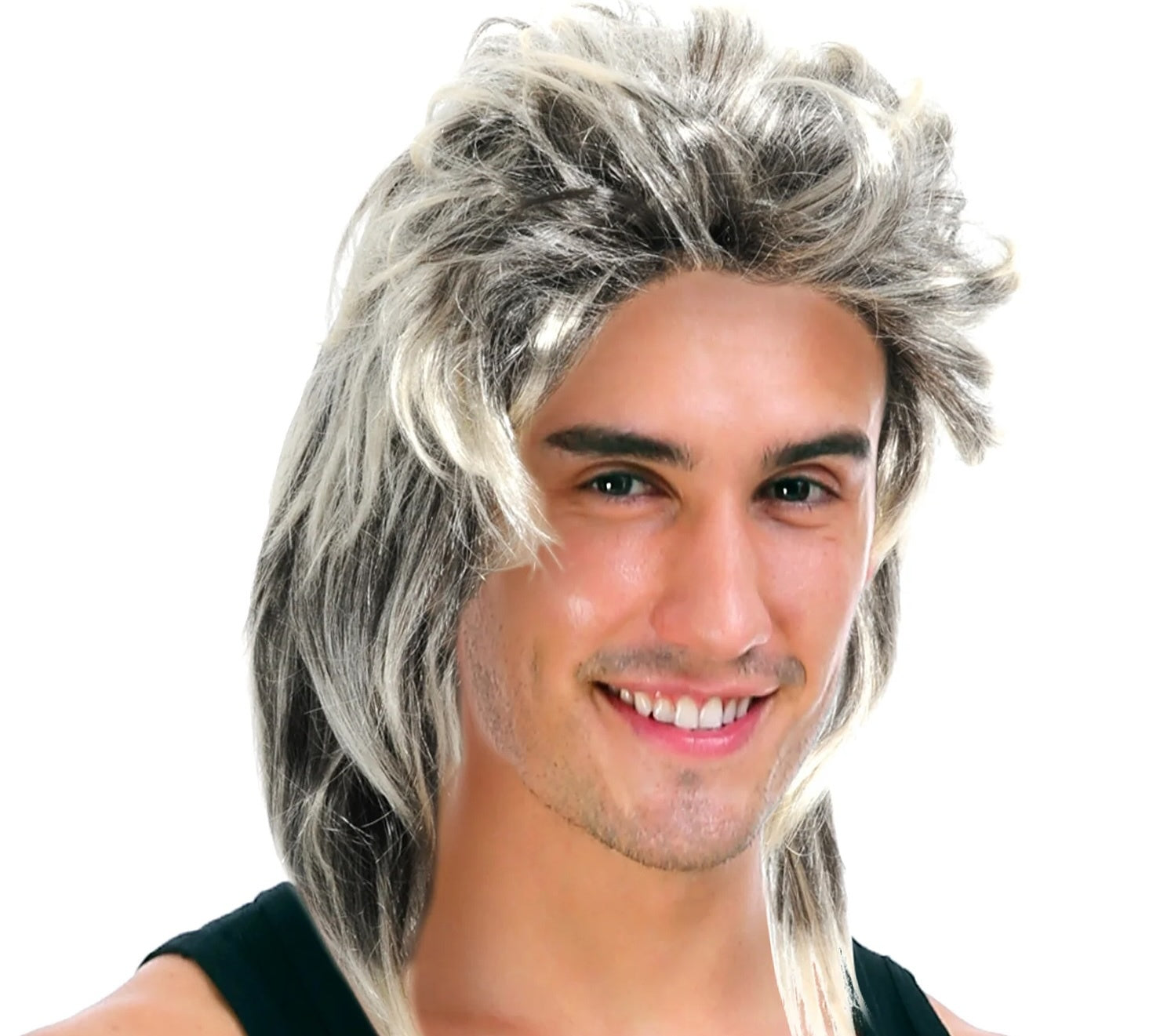 Costumes & Accessories: Mullet Wig 80s Party Costume Rock Bogan Punk 70s 90s Hair - Ash Blonde Grey